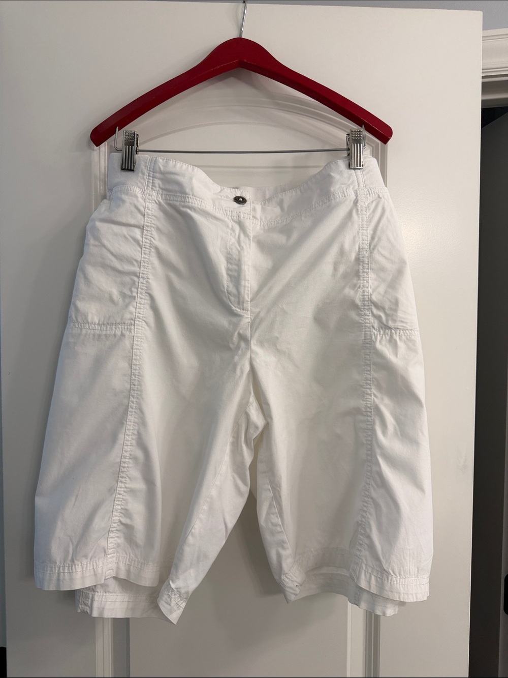 Chico's Crisp White Bermuda Shorts with Side Pockets